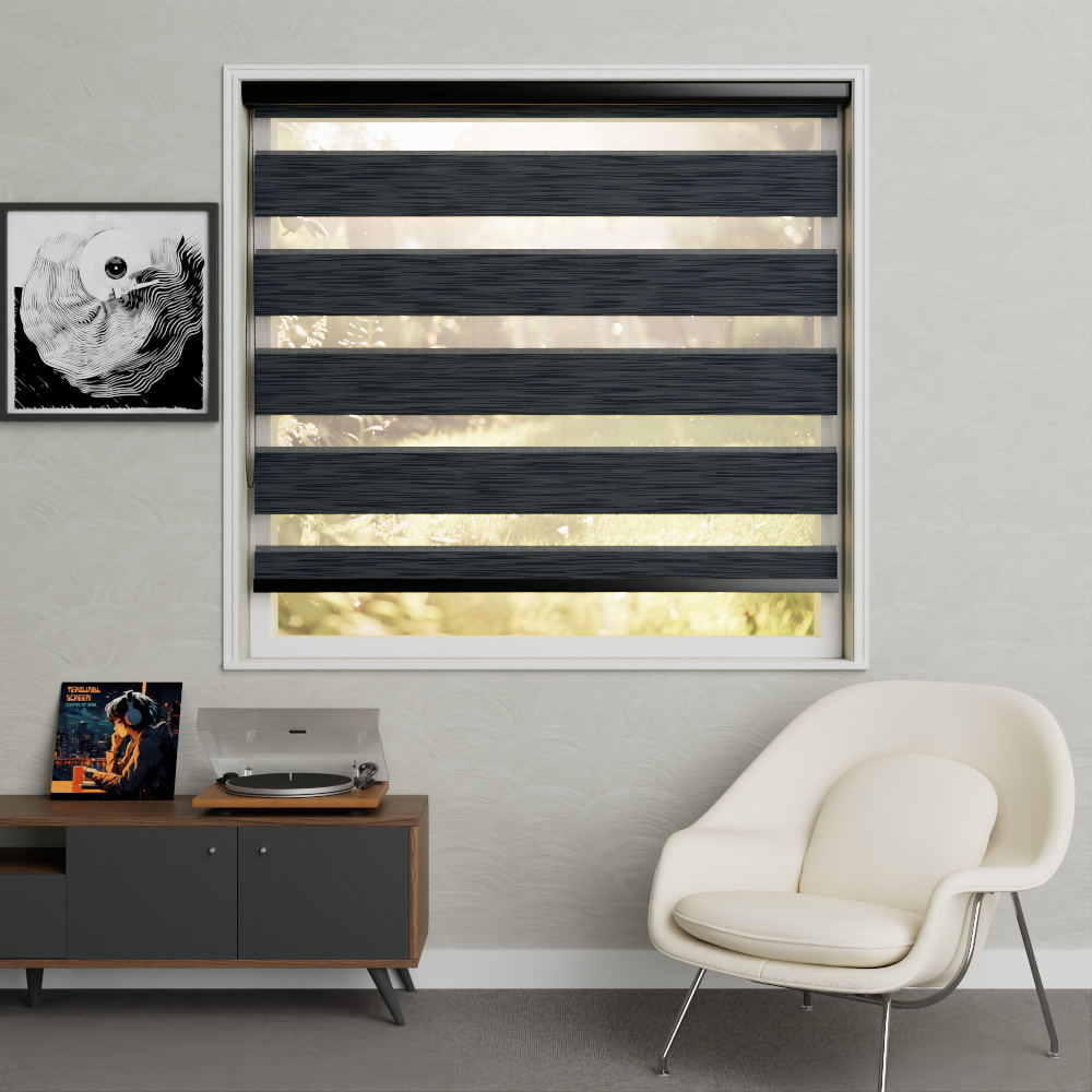 Duo rolgordijn Industrial Steel Black DR0643