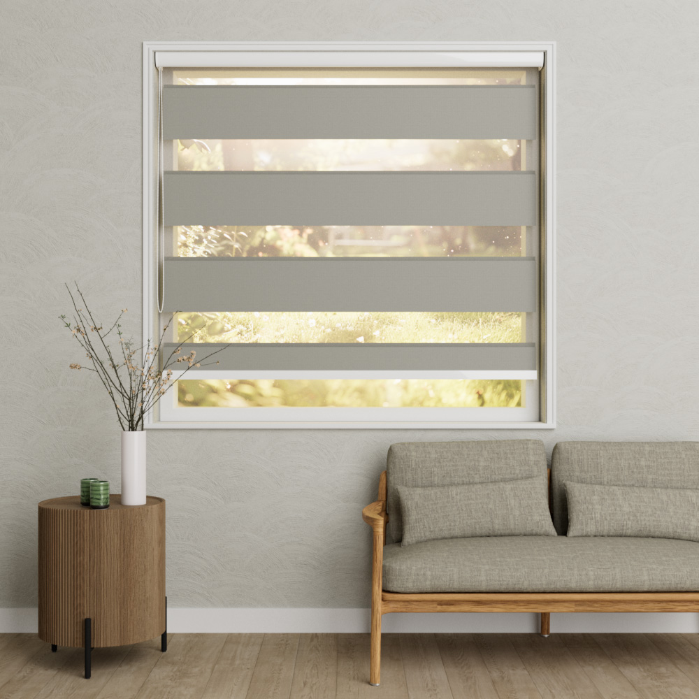 Duo rolgordijn Darkness 12 Mid-grijs