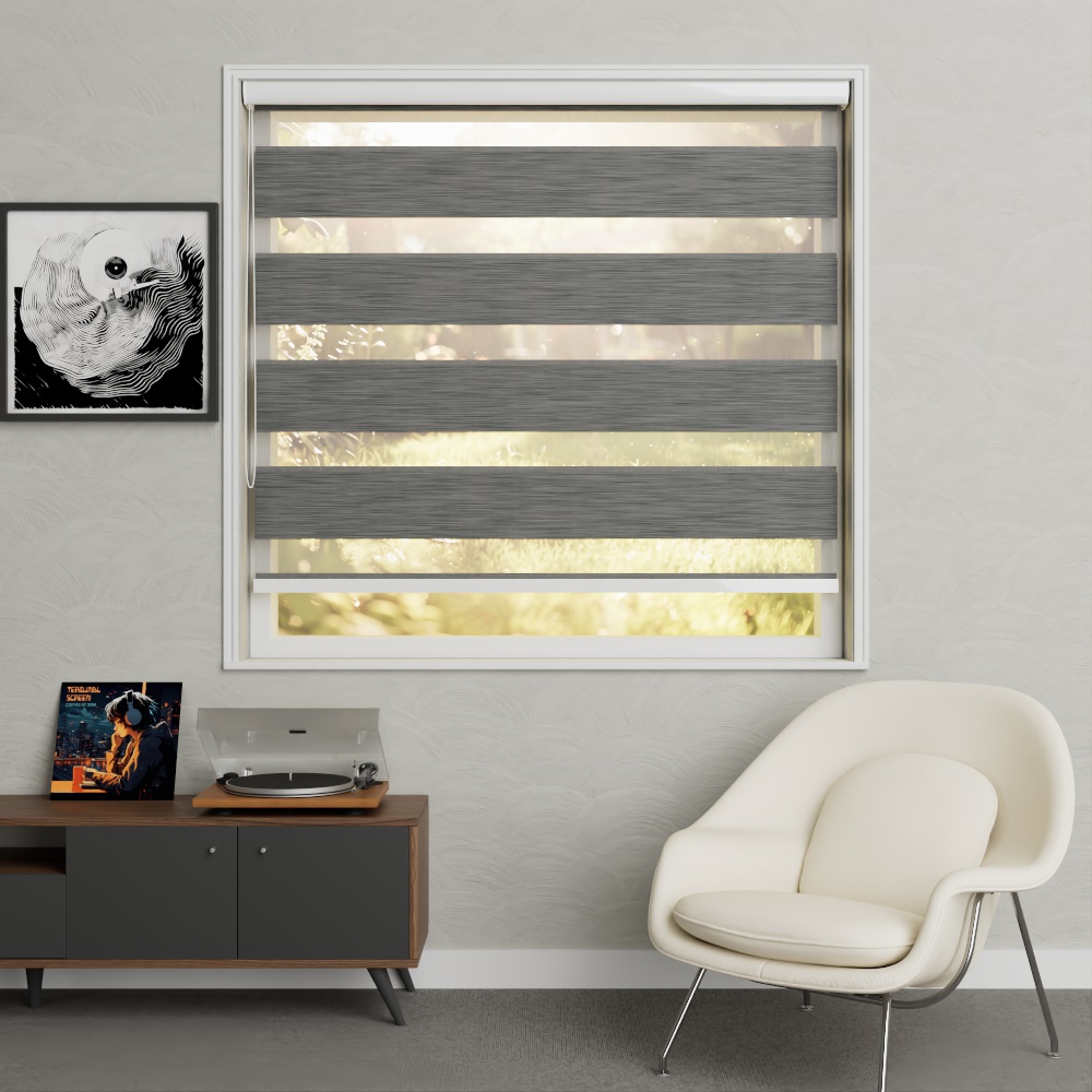 Duo rolgordijn Industrial Steel Grey