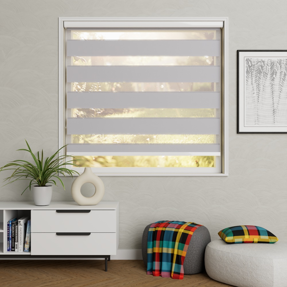 Duo rolgordijn standaard tot 280 breed Licht Grijs