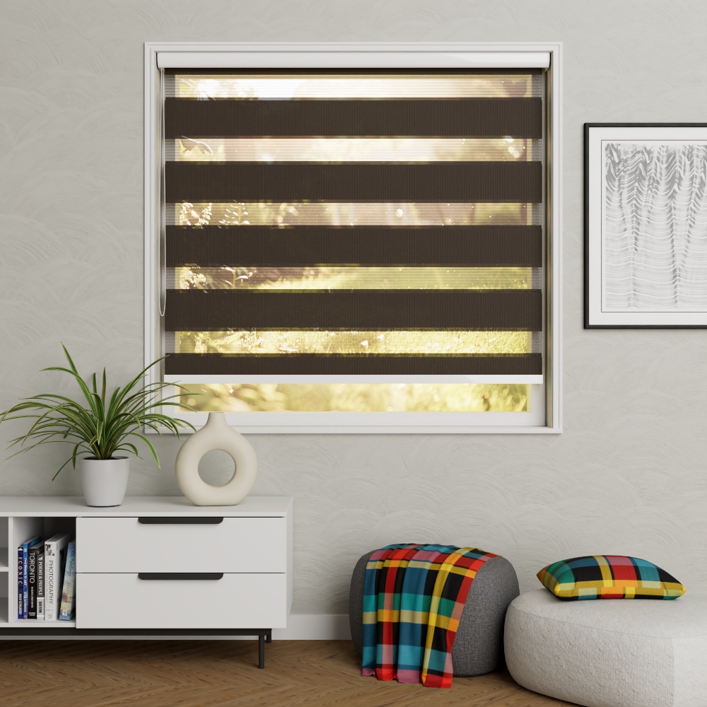 Duo rolgordijn standaard tot 280 breed Donker Bruin